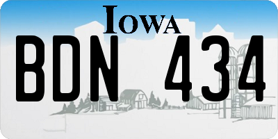 IA license plate BDN434