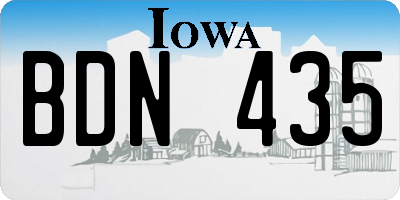 IA license plate BDN435