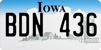 IA license plate BDN436