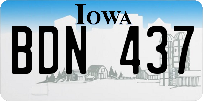 IA license plate BDN437