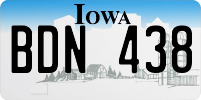 IA license plate BDN438