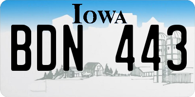 IA license plate BDN443