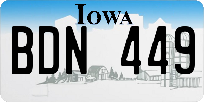 IA license plate BDN449
