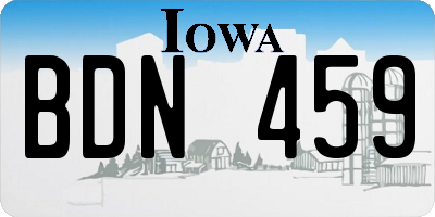 IA license plate BDN459