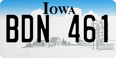 IA license plate BDN461