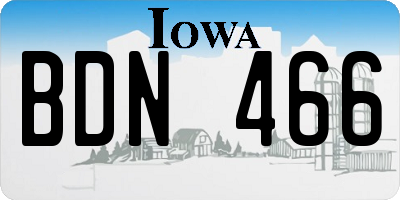 IA license plate BDN466