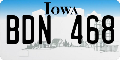 IA license plate BDN468