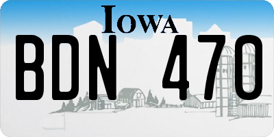 IA license plate BDN470