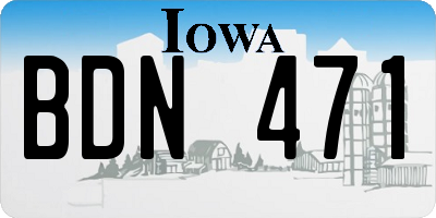 IA license plate BDN471