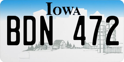 IA license plate BDN472
