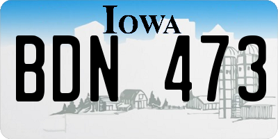 IA license plate BDN473