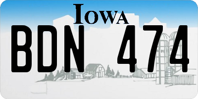 IA license plate BDN474