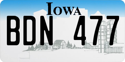 IA license plate BDN477
