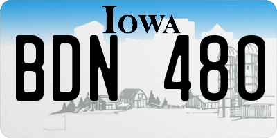 IA license plate BDN480