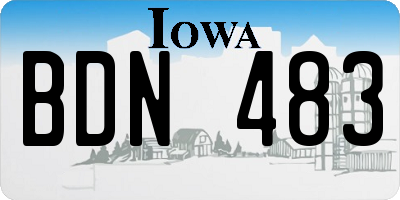 IA license plate BDN483