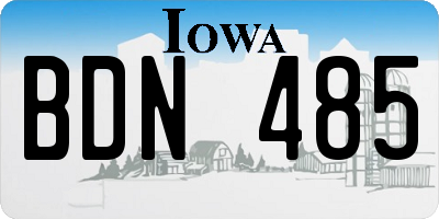 IA license plate BDN485