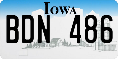 IA license plate BDN486