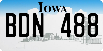 IA license plate BDN488
