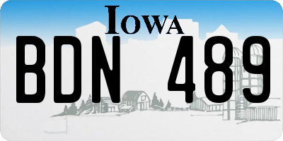 IA license plate BDN489