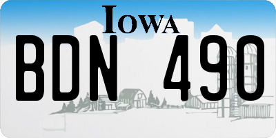 IA license plate BDN490