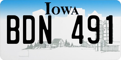 IA license plate BDN491