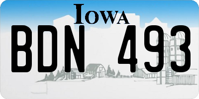 IA license plate BDN493