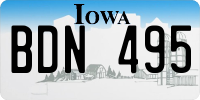 IA license plate BDN495