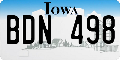IA license plate BDN498