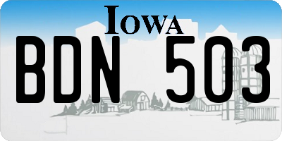 IA license plate BDN503