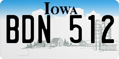 IA license plate BDN512