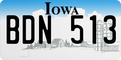 IA license plate BDN513