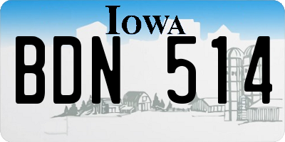 IA license plate BDN514