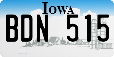 IA license plate BDN515