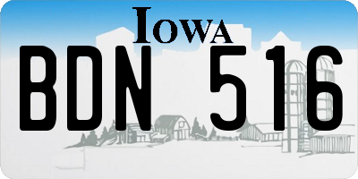 IA license plate BDN516