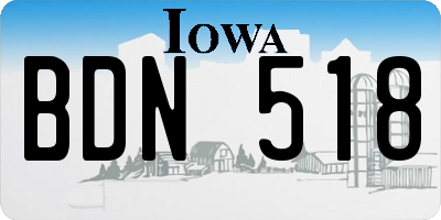 IA license plate BDN518