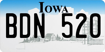 IA license plate BDN520