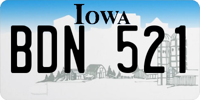 IA license plate BDN521
