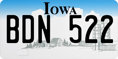 IA license plate BDN522