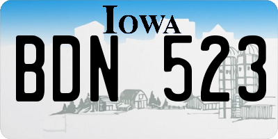 IA license plate BDN523