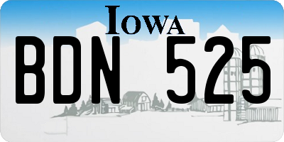 IA license plate BDN525