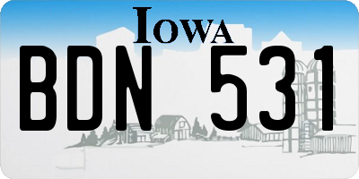 IA license plate BDN531