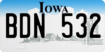 IA license plate BDN532