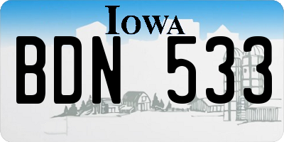 IA license plate BDN533