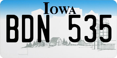 IA license plate BDN535