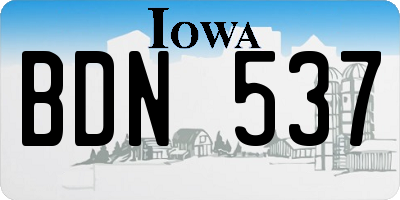 IA license plate BDN537