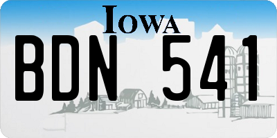 IA license plate BDN541