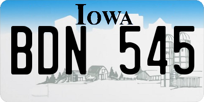 IA license plate BDN545