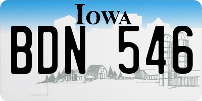 IA license plate BDN546