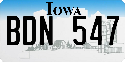 IA license plate BDN547