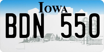 IA license plate BDN550